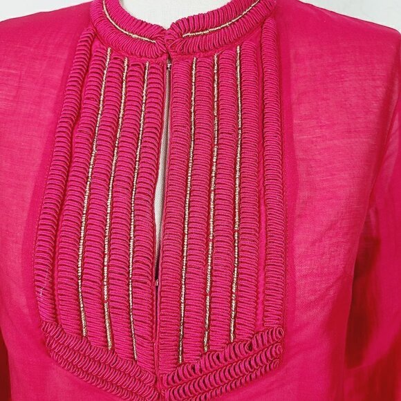 H&M Conscious Collection Top 2 Red Lightweight V-Neck Long Sleeve Popover - Picture 2 of 6